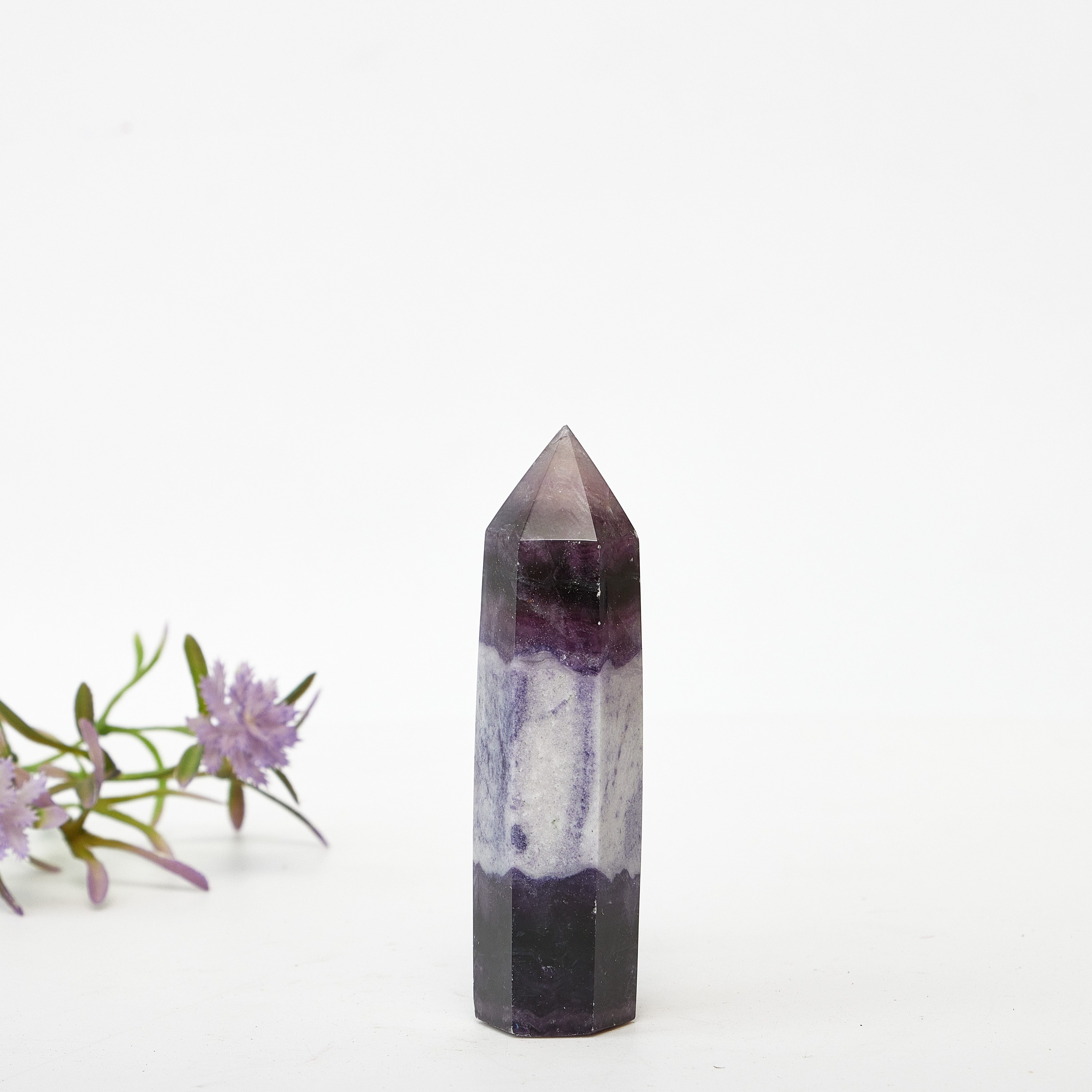 Hot sale Natural crystals healing stones fluorite point fengshui crystal tower stone for decoration and gifts