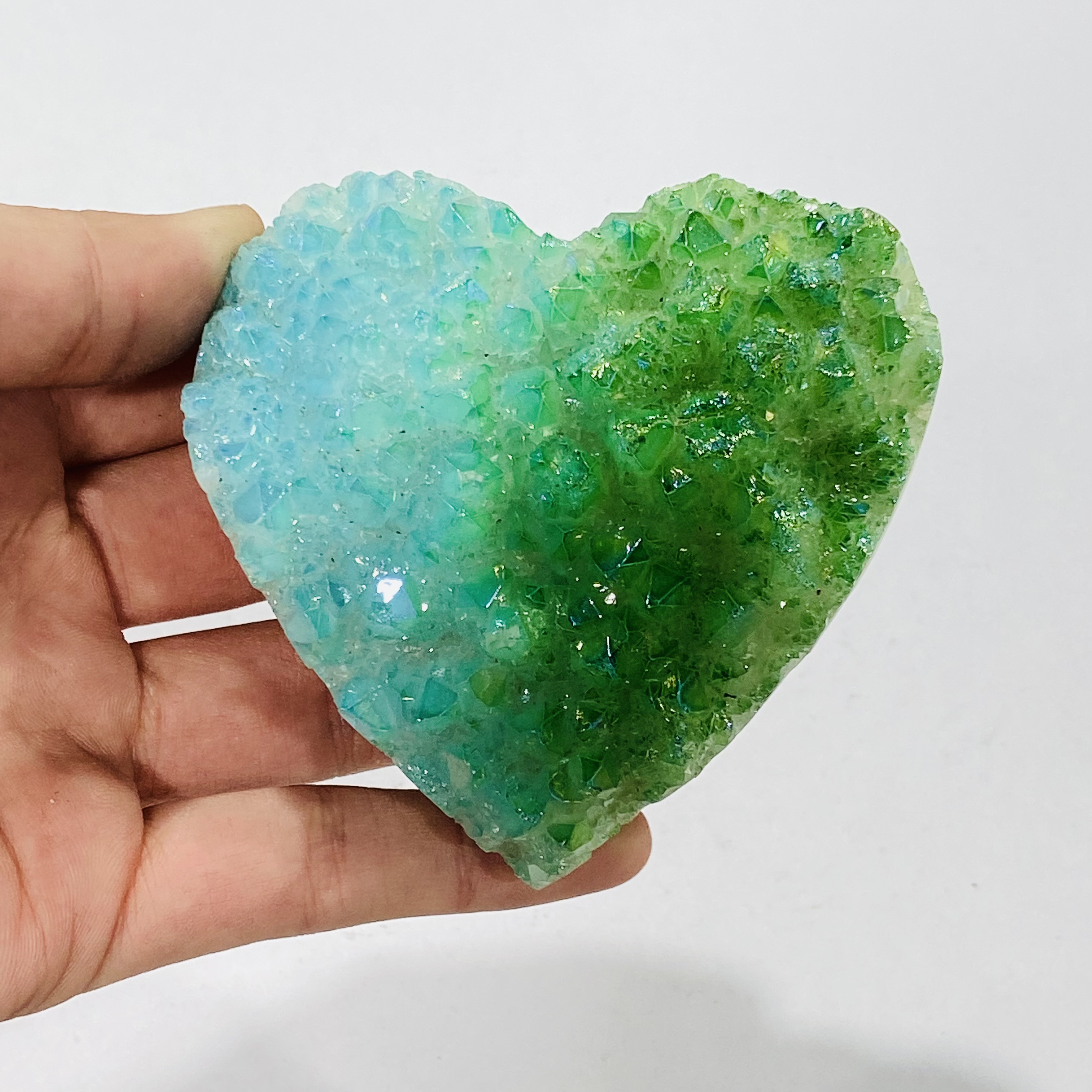 Natural healing crystal gemstone high Quality candy color heart shape crystal cluster natural for love Gift