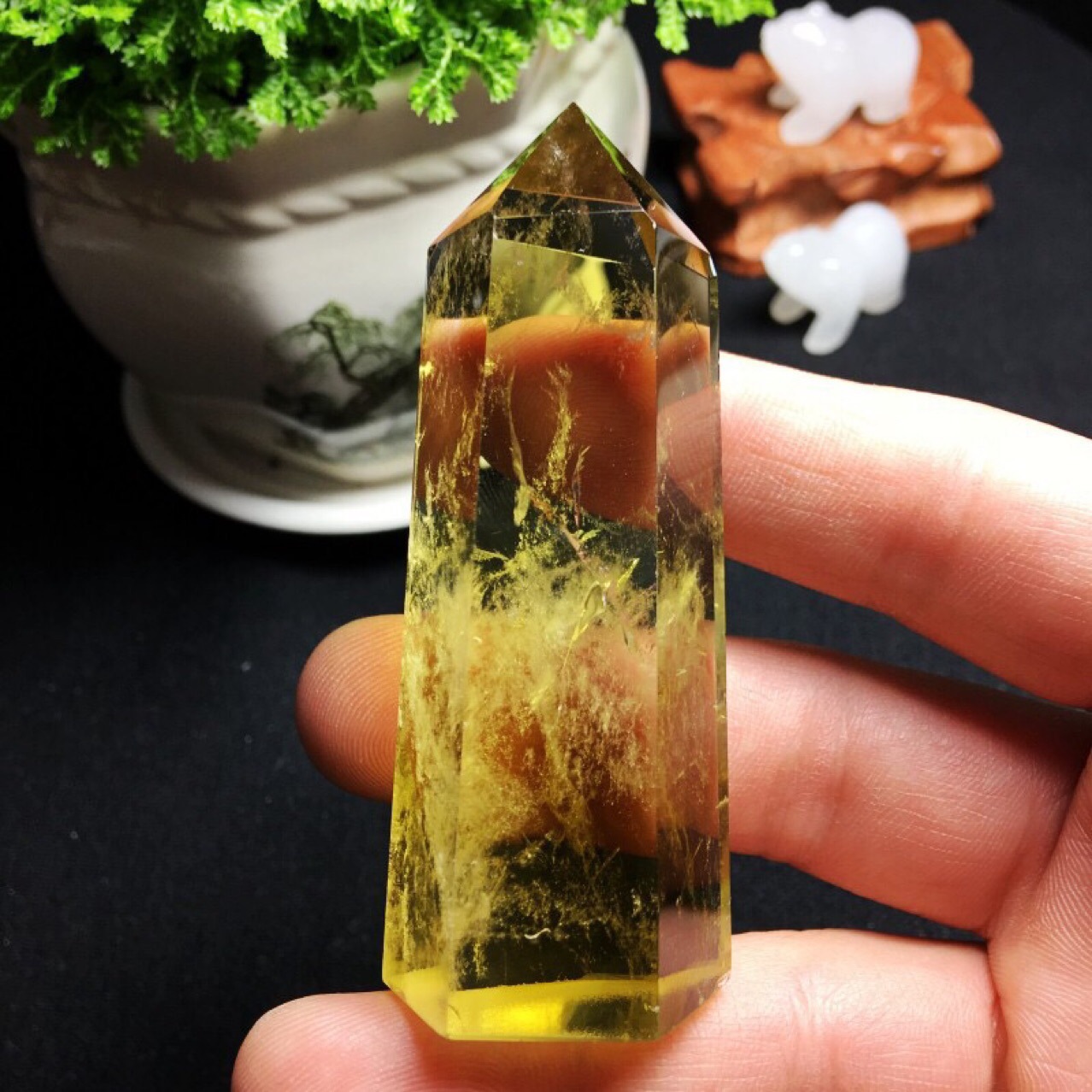 Good quality natural citrine points wand wholesale bulk energy healing reiki citrine tower point for decoration