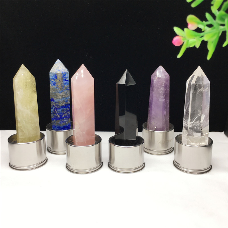 Mix crystal healing tower natural healing gemstone quartz mixed crystal towers for sale