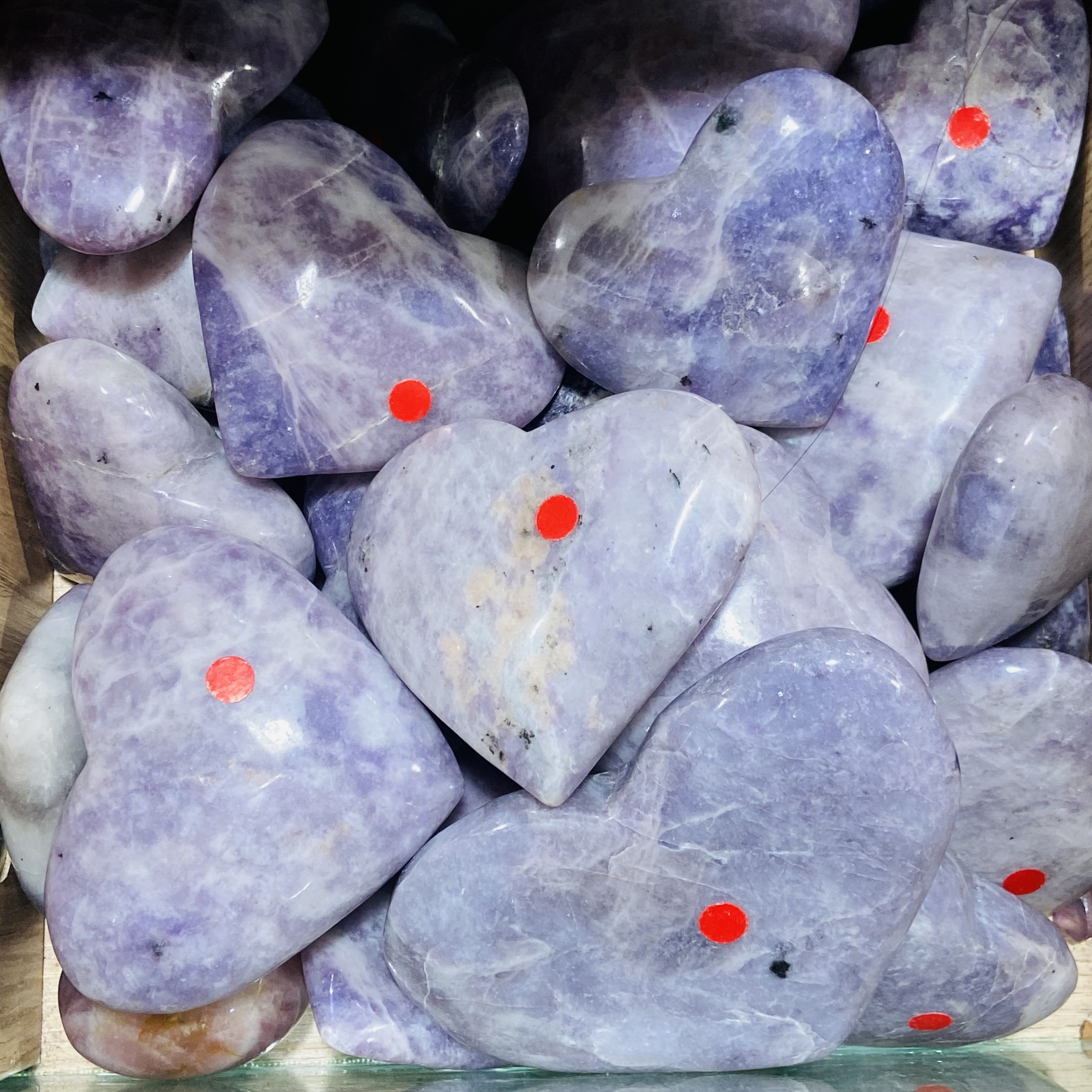 Top saling crystals healing stones purple mica stone Crystal hearts healing crystal for decoration and gifts