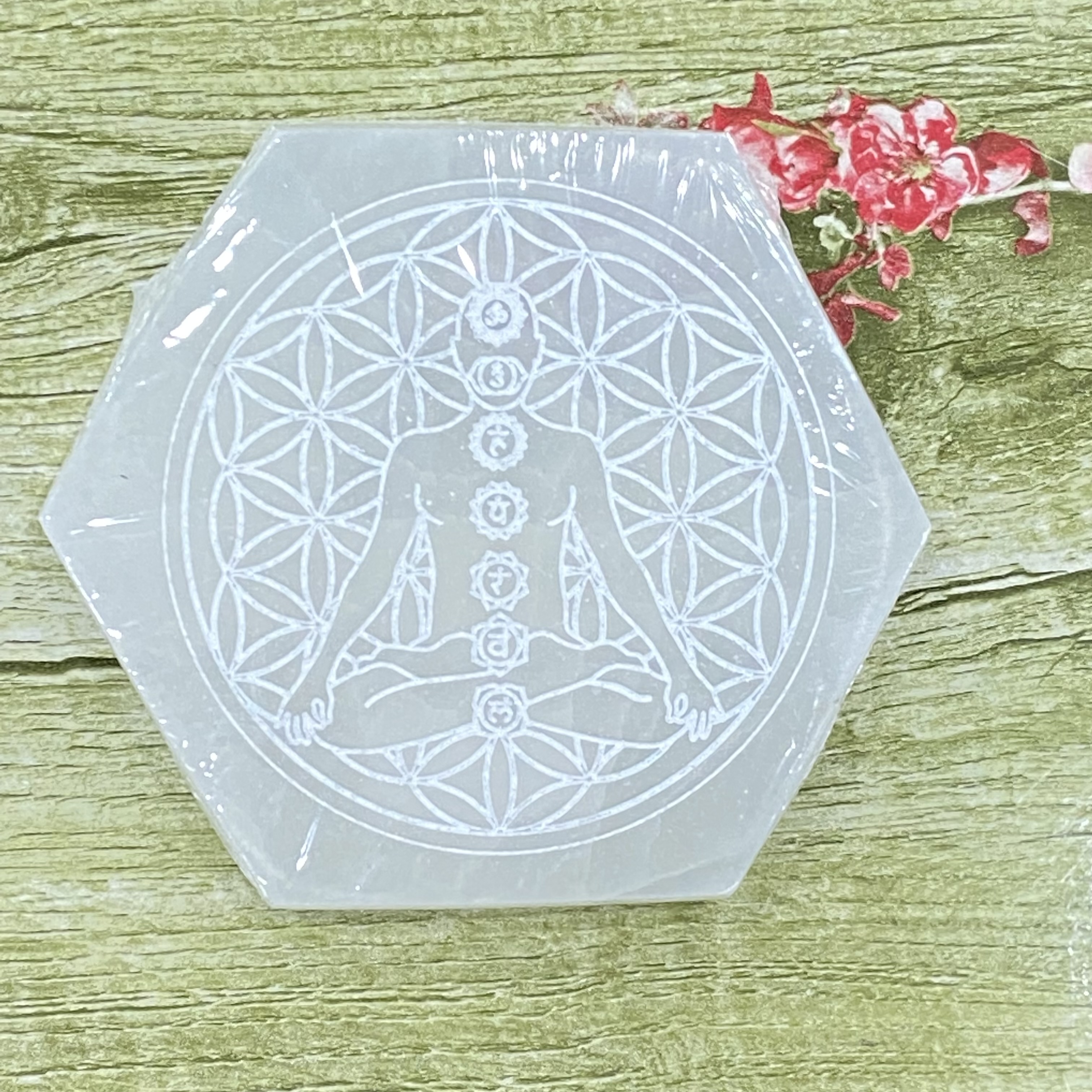 Hot sale high quality hexagon Selenite charging plate healing crystal Selenite stone for decoration and energy