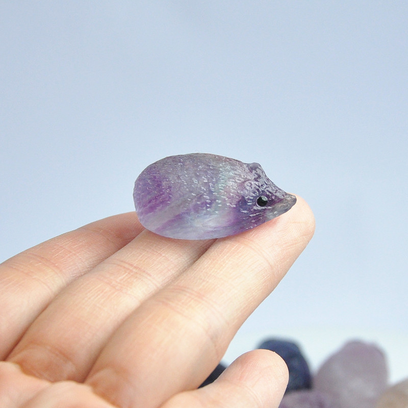 Wholesale crystal carving crafts crystal hedgehog carving crystal healing stone decoration and gifts