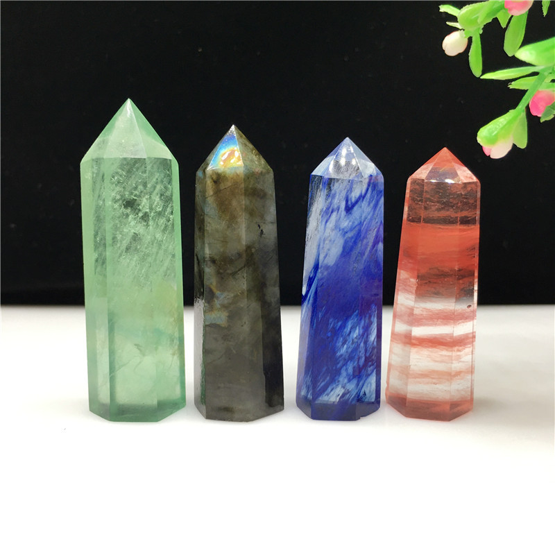 Natural mix crystal point stone healing wholesale bulk polishing mixed crystal towers point for fengshui