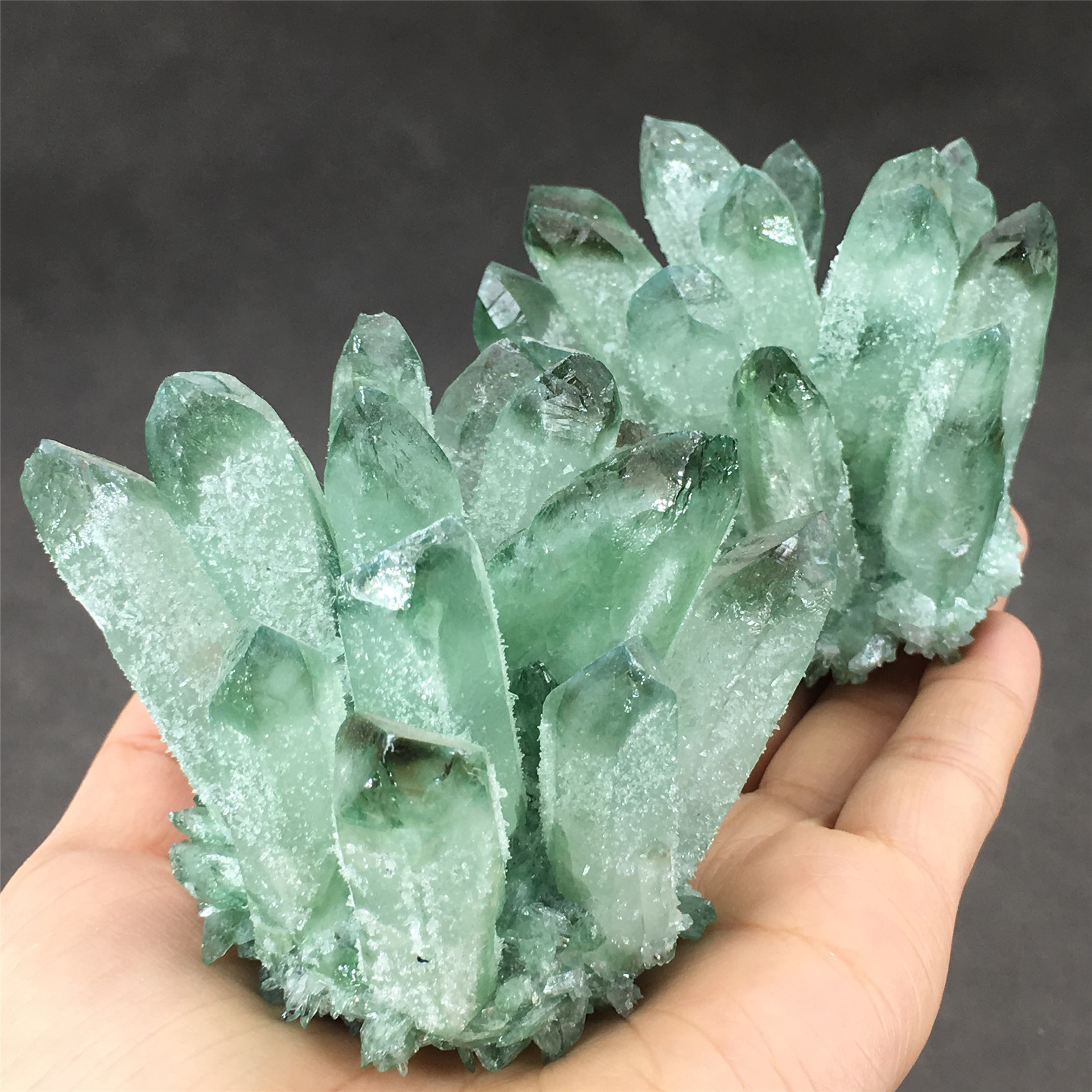 Best selling cluster crystal wholesale folk crafts reiki gemstones natural quartz green crystal cluster for healing