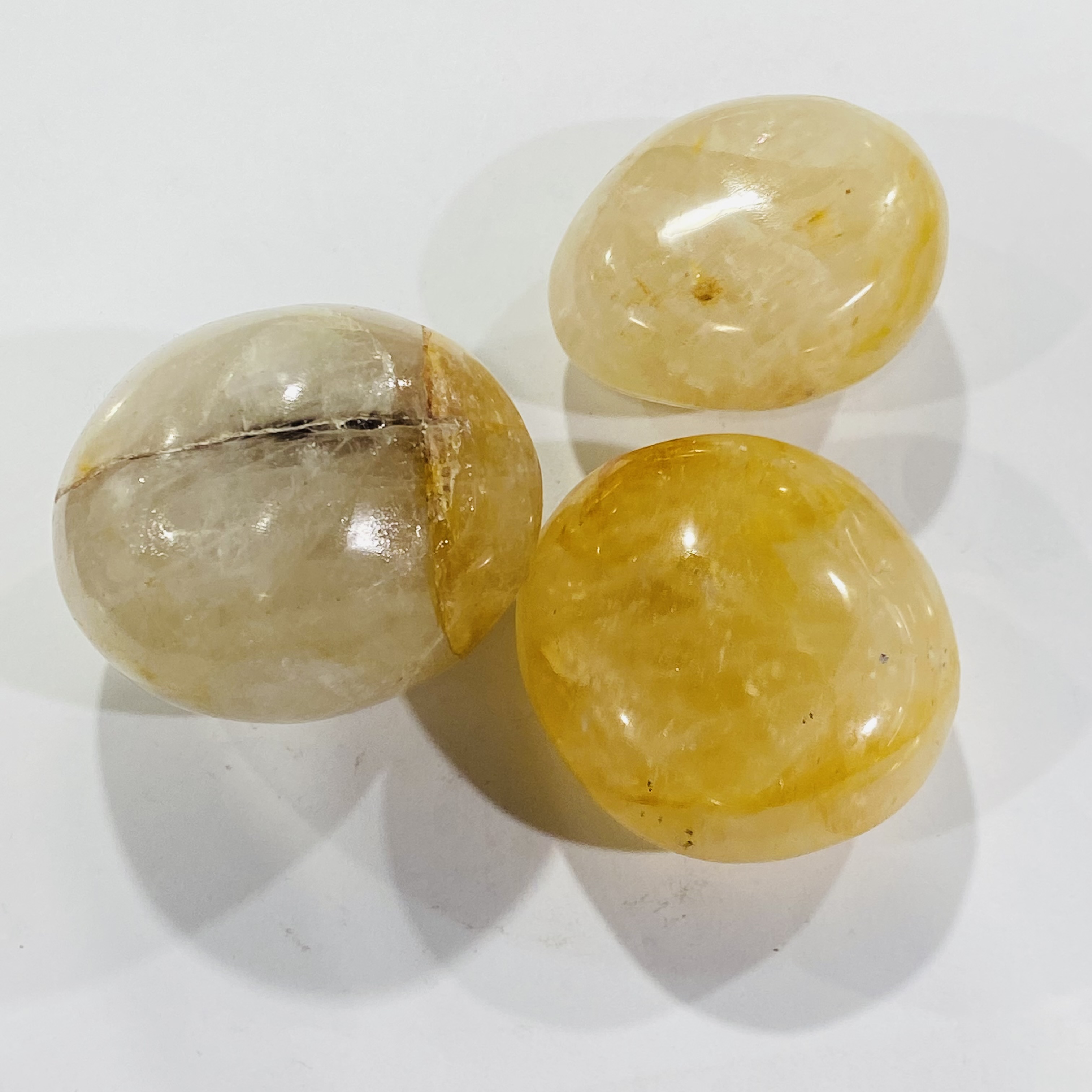 Wholesale High Quality natural crystals healing stones yellow burnt flower palm healing stone for decoration