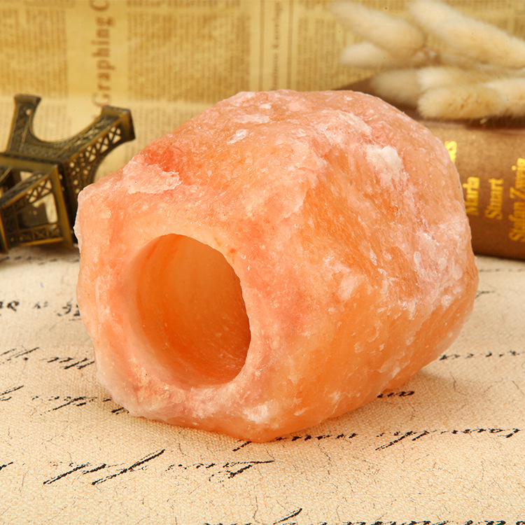 High quality natural candlestick crystal folk crafts rough lighthouse shape himalayan salt candle holders for gifts