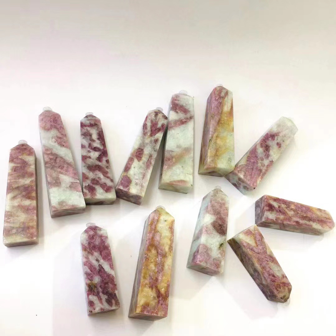 High quality polishing pink tourmaline stone natural crystal healing pink tourmaline towers point reiki for crystal crafts