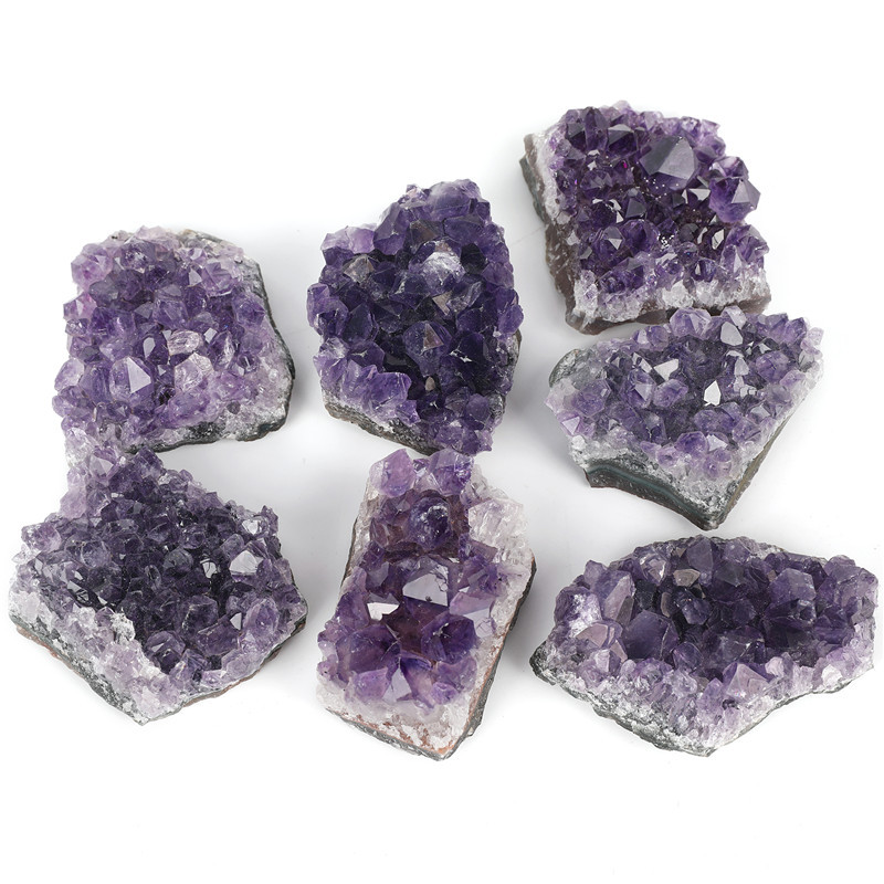 Hot selling natural crystal cluster crafts wholesale healing reiki amethyst crystal cluster gift box set for decoration