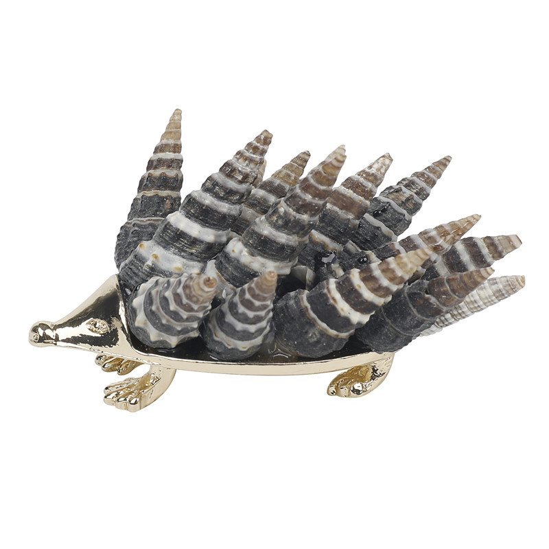 Wholesale Natural Hand Carved Cartoon Animal Crafts Alloy Sea Snail Hedgehog Crystal Carving Animal Decoration For Gift