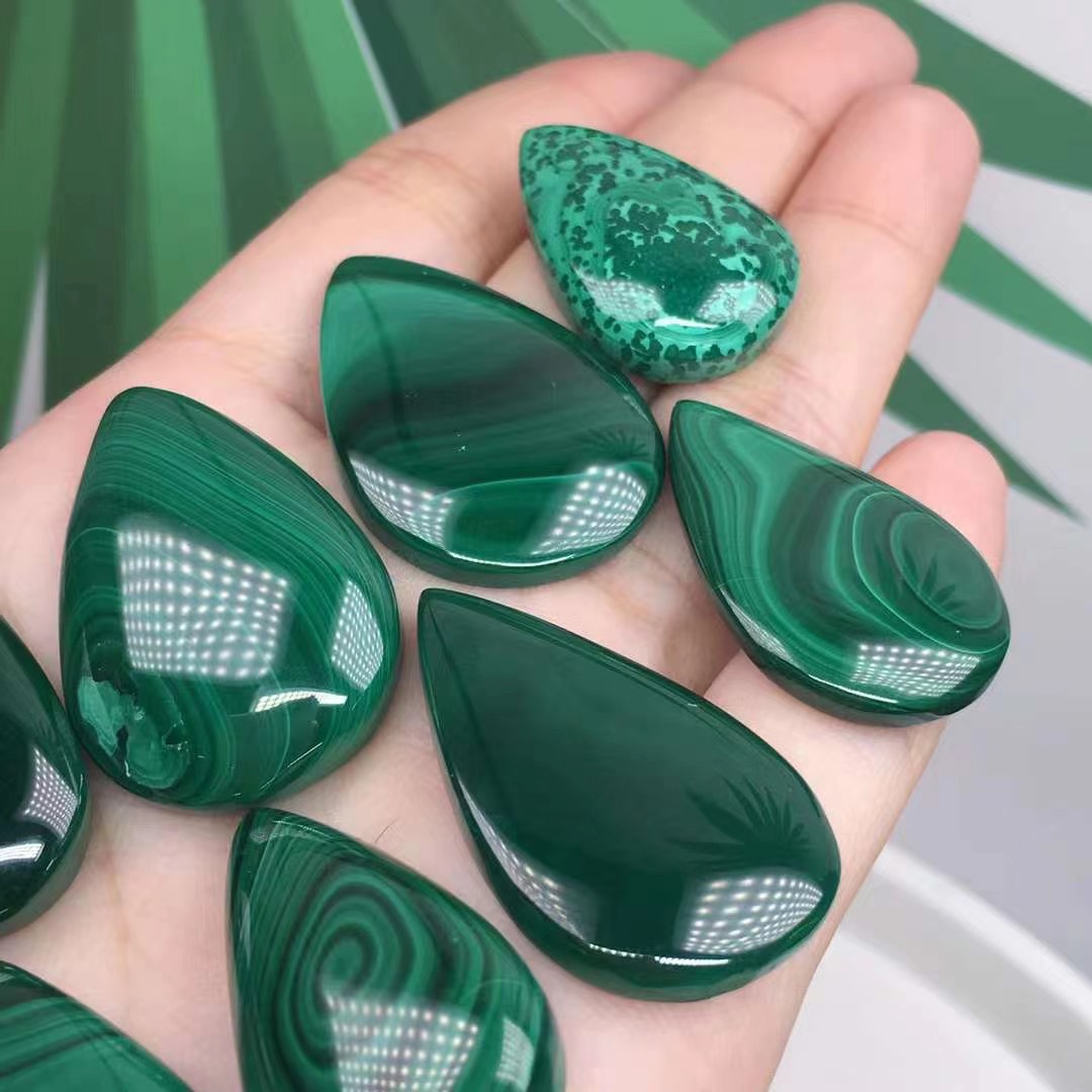 Polishing gemstone malachite wholesale natural reiki crystal malachite water drop jewelry pendant for decoration