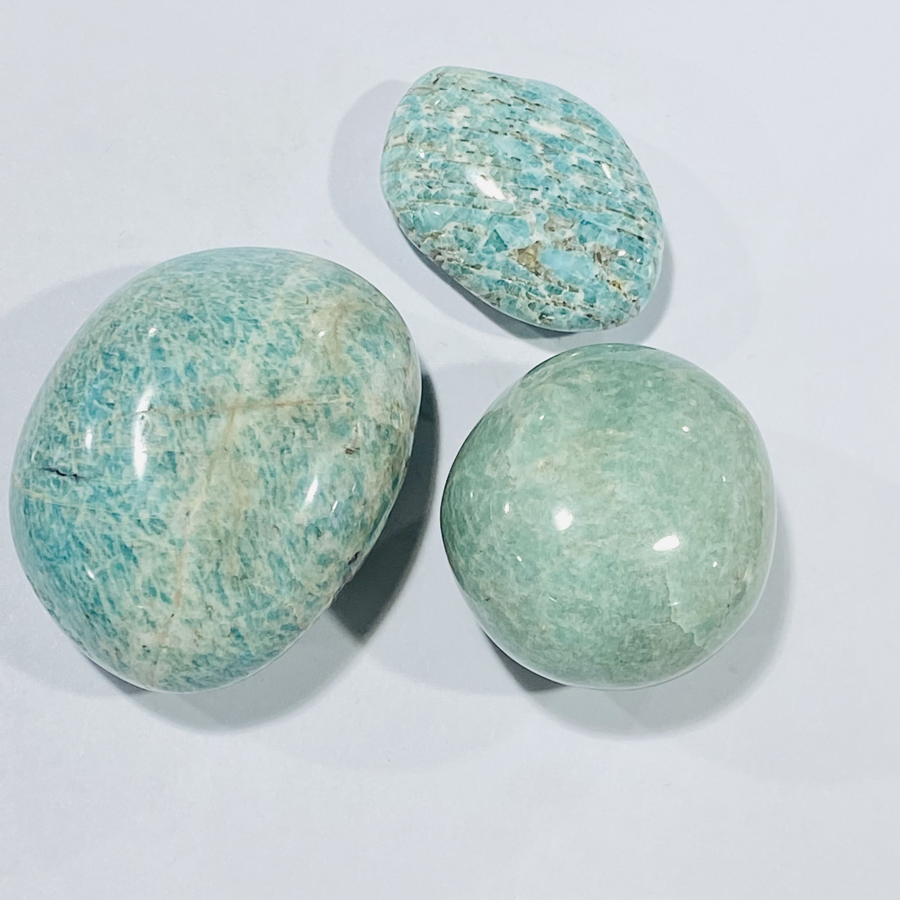 wholesale Natural crystals healing stones amazonite palm stone healing stone for decoration and gifts