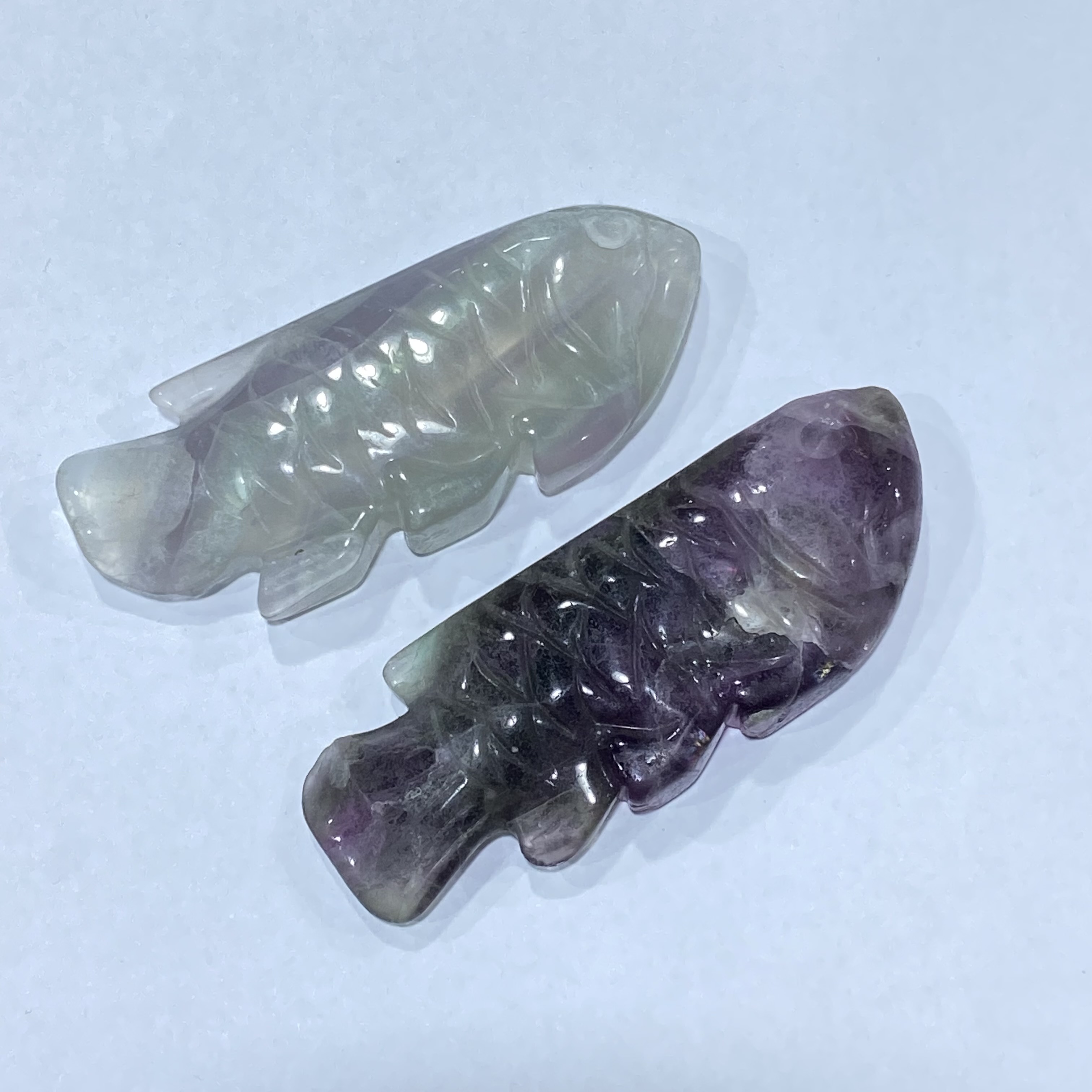 Best selling Crystal Animal Crafts High Quality Natural Healing Fluorite Carving Fish For Decoration