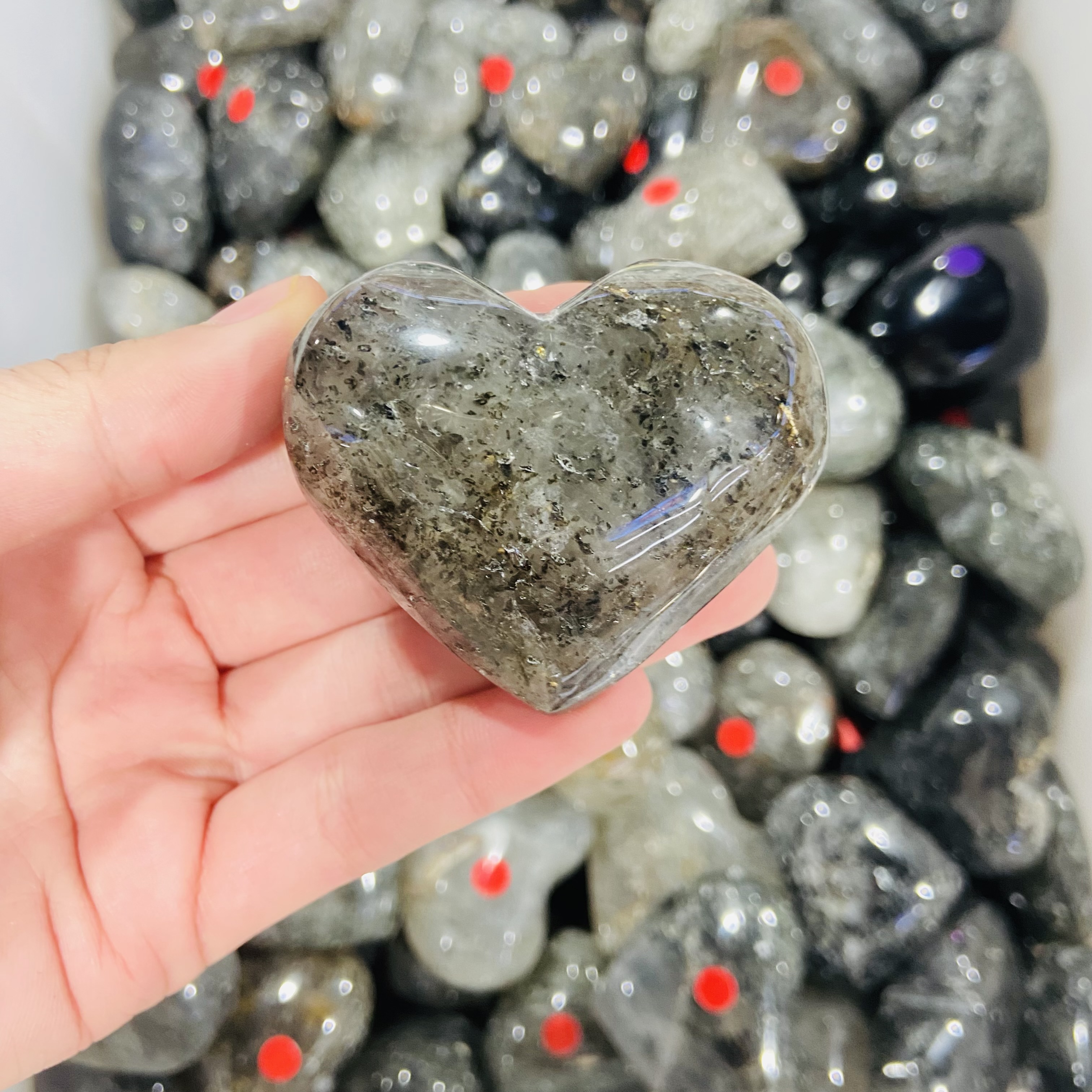 wholesale Natural crystals healing stones pitaya stone Crystal hearts healing crystal for decoration and gifts