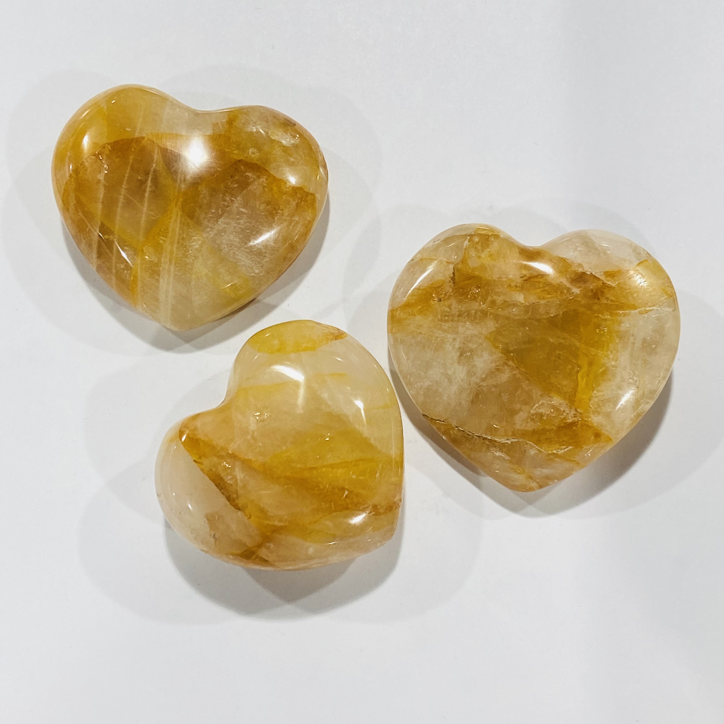 Best Quality Natural crystals healing stones yellow burnt flower stone Crystal hearts healing crystal for decoration and gifts