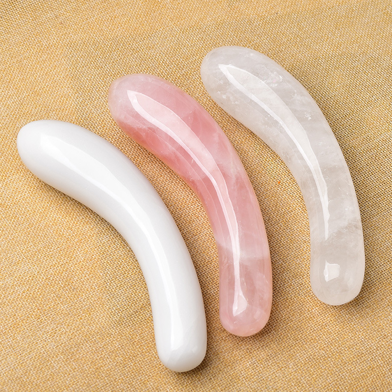 Wholesale Jade Crystal healing stones massage natural polishing yoni crystal massage wand dildo for female massage