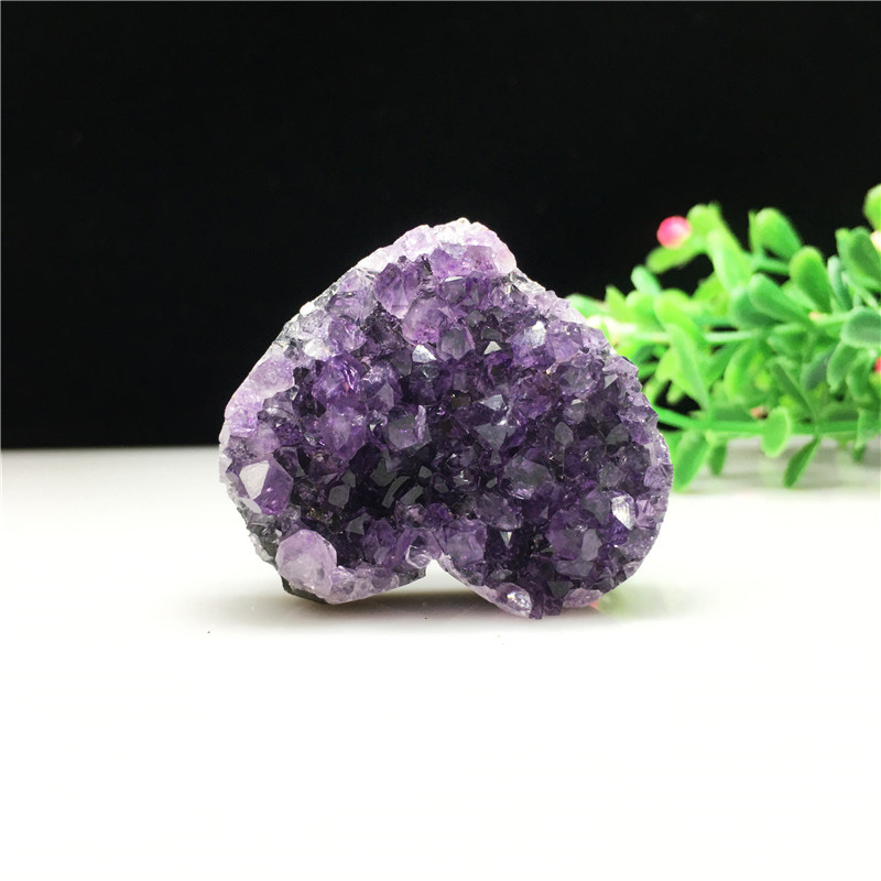 Factory wholesale natural healing amethyst clusters gemstones high quality crystal electroplated color amethyst mineral heart-sh