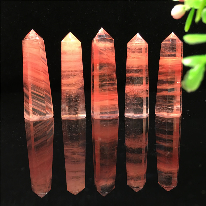 Wholesale Natural Crystal Point High quality Red smelting stone small crystal tower point for crafts