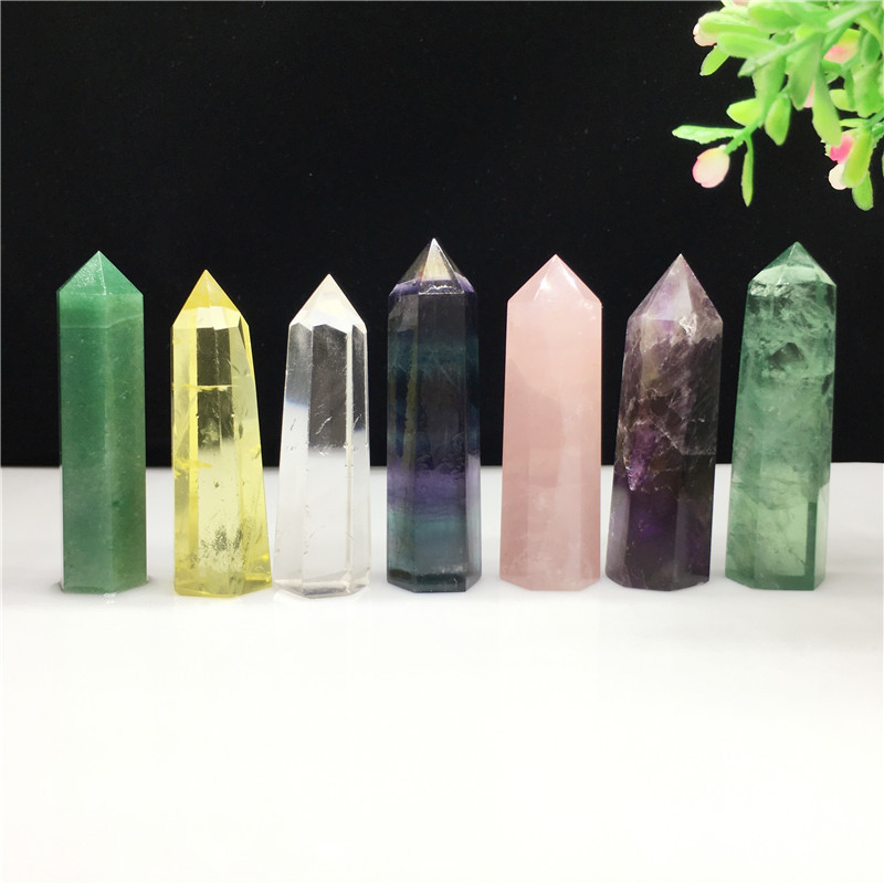 Natural Crystal Craft Snowflake BluntWare Treatment Crystal Stone Point Mini Tower Crystal Healing and Feng Shui