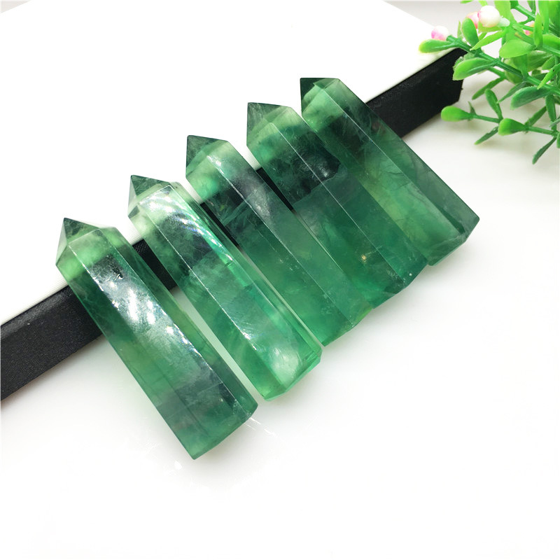 Wholesale bulk gem green fluorite point wand healing polishing green fluorite crystal tower high quality