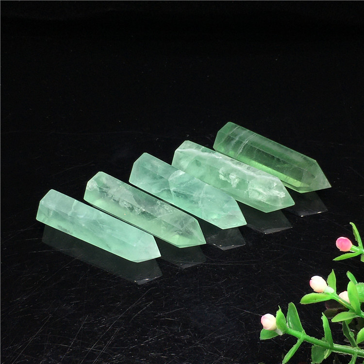 Wholesale bulk gem green fluorite point wand healing polishing green fluorite crystal tower high quality