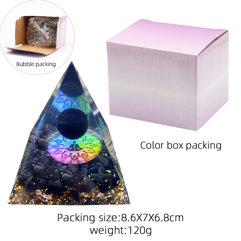 Wholesale crystal resin pyramid natural rock polished quartz healing resin crystal pyramid gift decoration hot