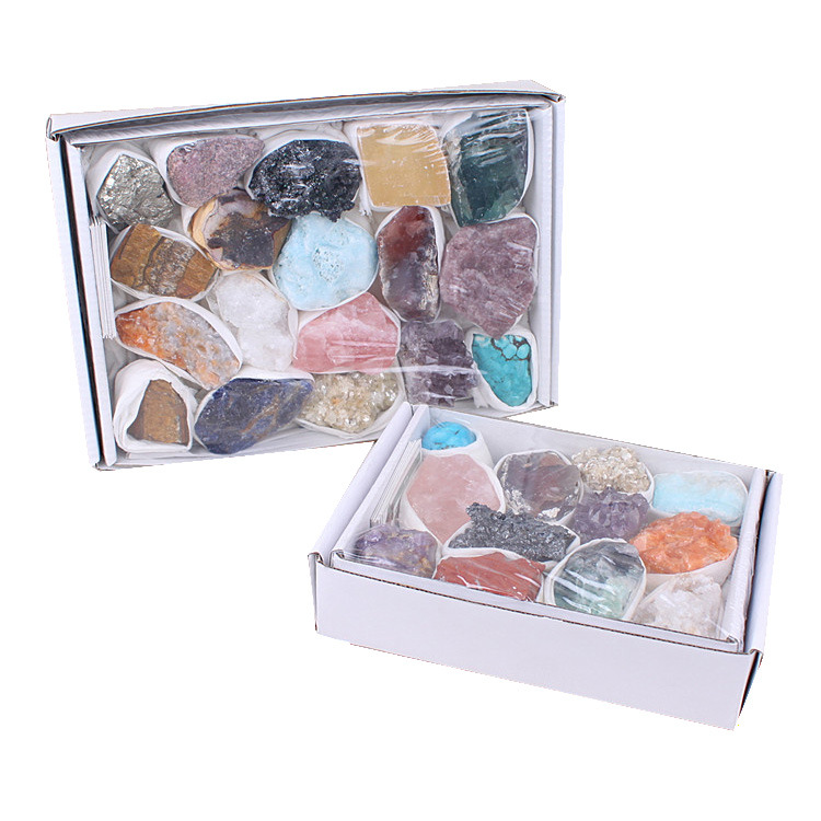 Reiki Healing Various Mixed Gemstone Crystal Rough Stone Natural Crystal Raw Ore Specimen Gift Box For Sale