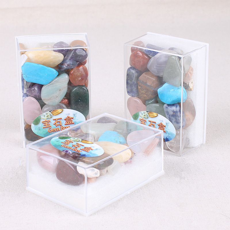 High quality natural colorful gemstone tumble stone bulk wholesale polished crystal tumble stones sets gift box for healing