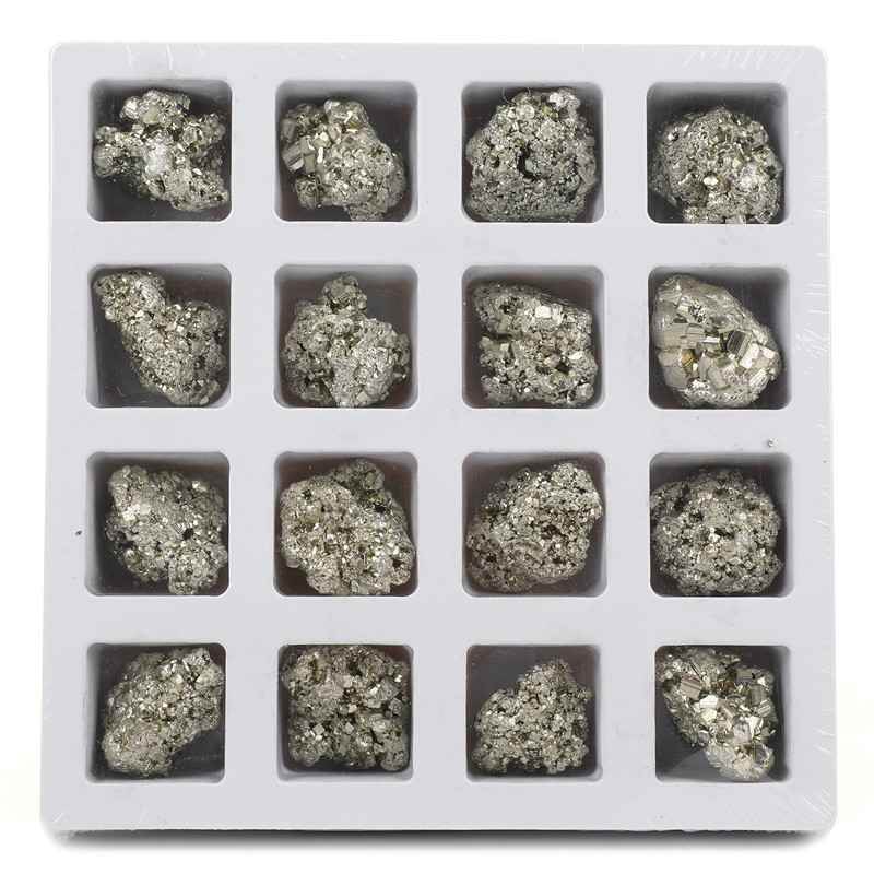 Natural raw stone crystal pyrite ore price wholesale healing pyrite mineral rough raw stone specimens gift box for sale