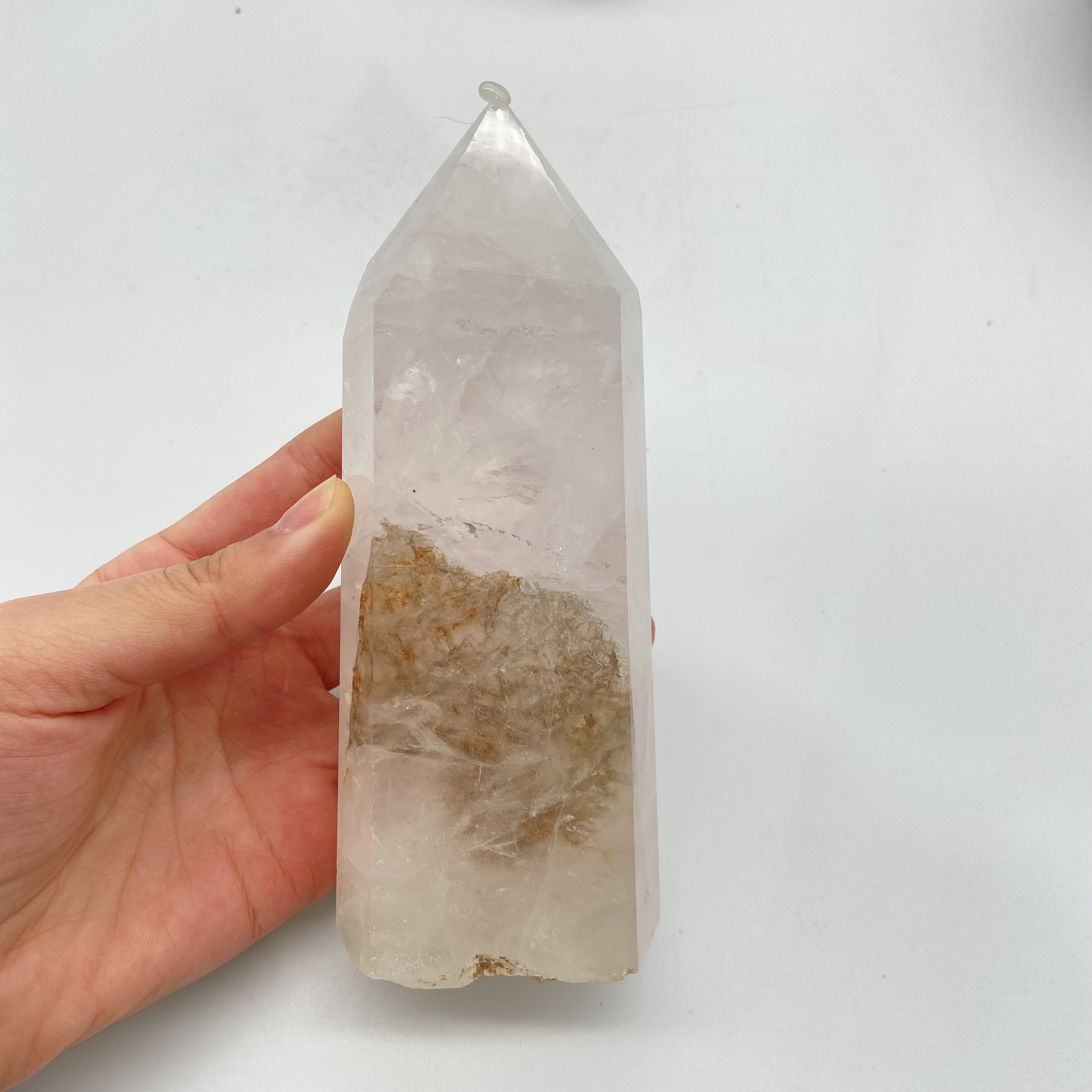 Natural Healing Gemstone polishing large white crystal point tower wholesale for fengshui decoration