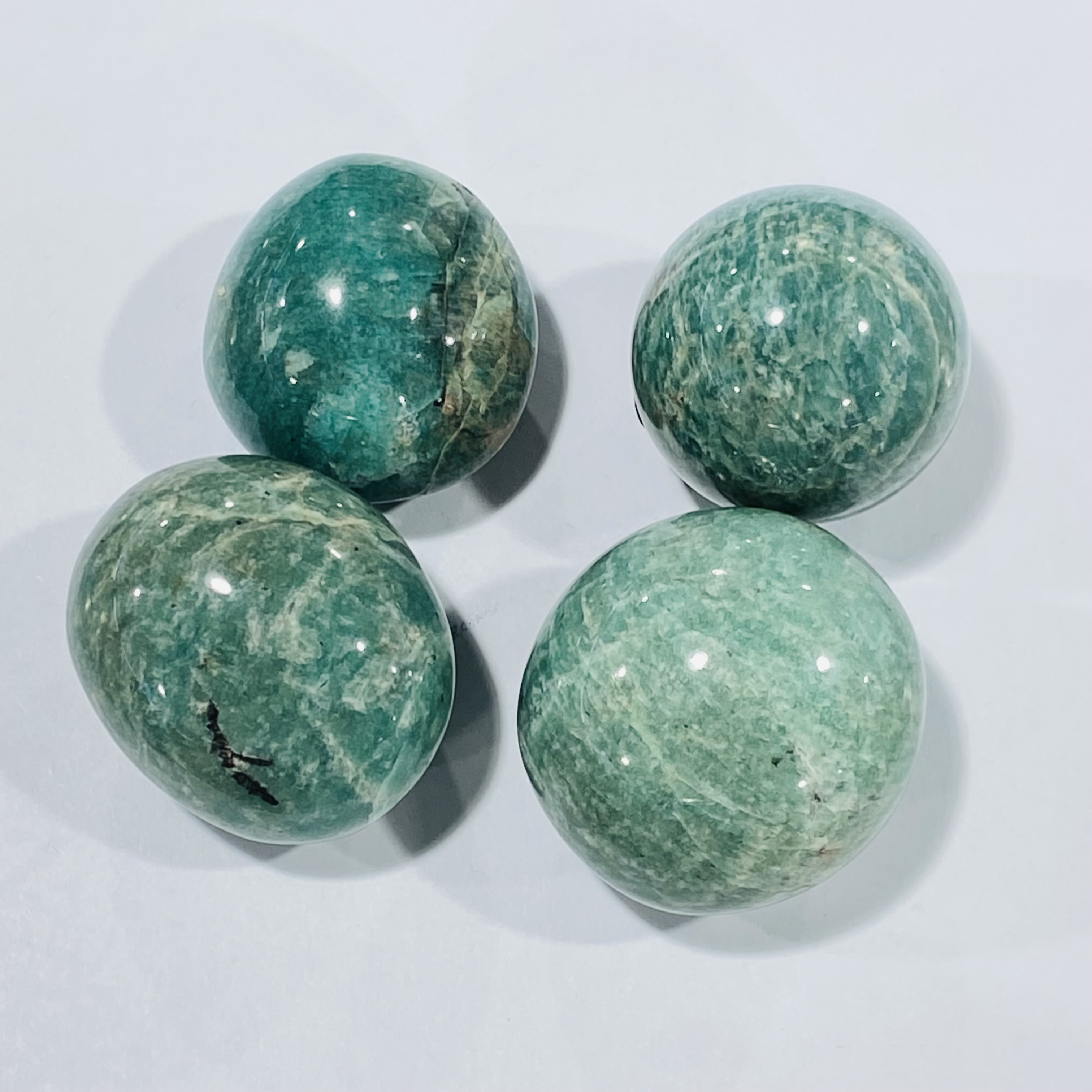 Wholesale Crystal Palm Folk Crafts natural stones crystal healing bulk Amazonite Palm Stone for decoration