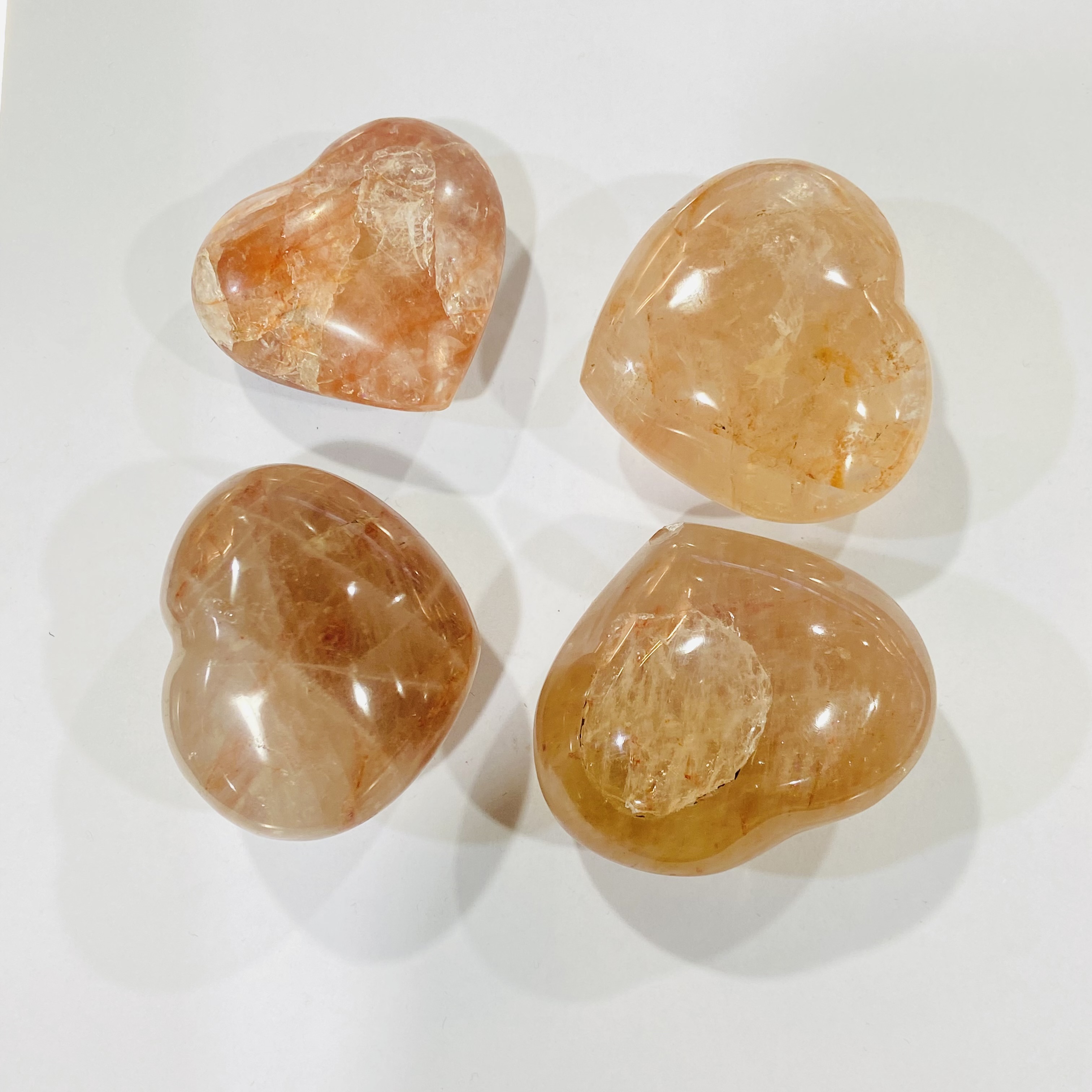 High quality crystals healing stones natural Crystal hearts Red burnt flower stone for decoration and gifts