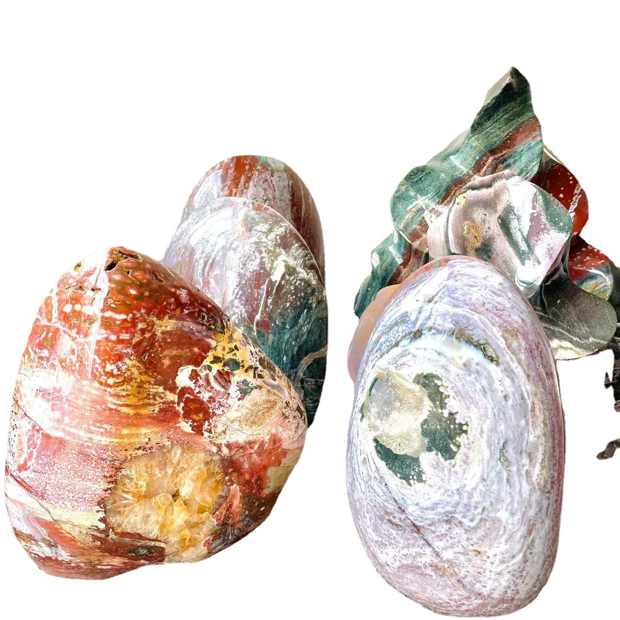 Wholesale healing crystal mineral stone gemstone natural ocean jasper crystal palm stone furnishing articles for sale