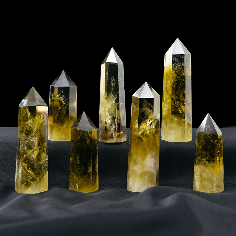 Good quality natural citrine points wand wholesale bulk energy healing reiki citrine tower point for decoration