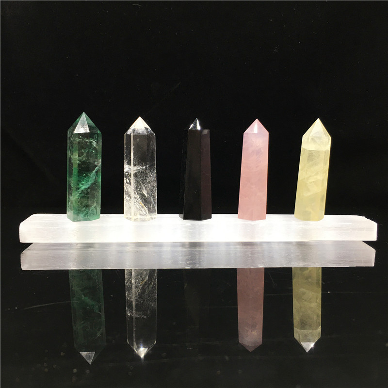 Top quality bulk crystal points natural polishing colorful combination crystal point tower for healing