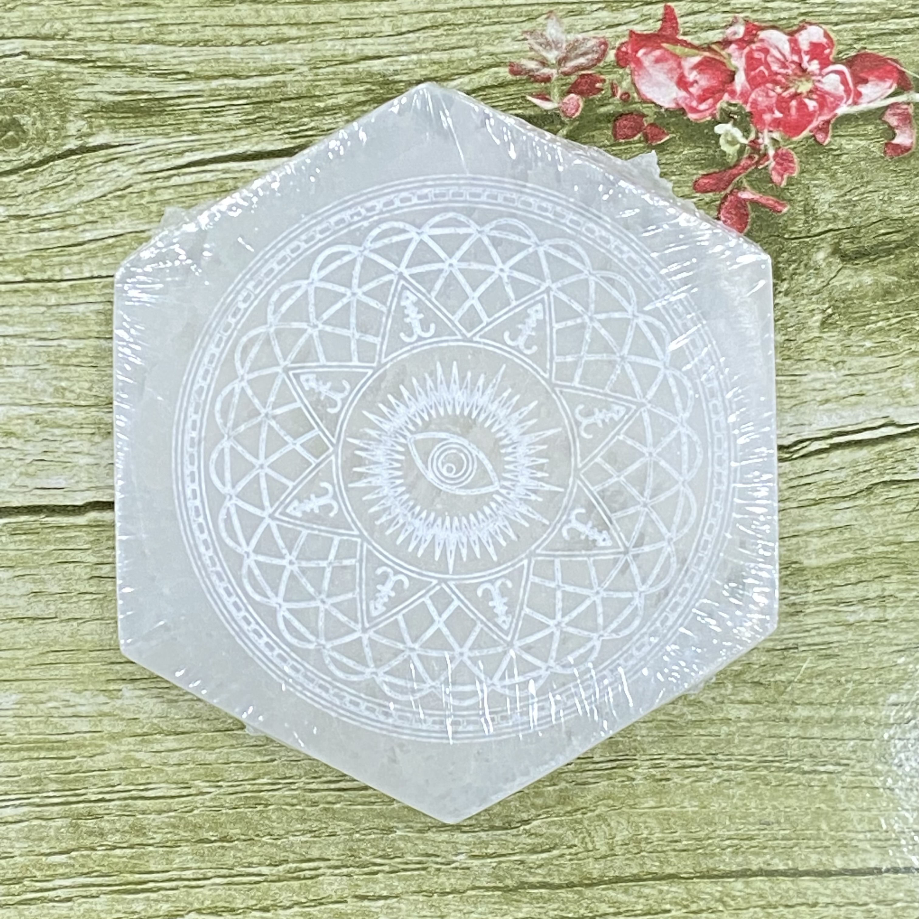 Hot sale high quality hexagon Selenite charging plate healing crystal Selenite stone for decoration and energy