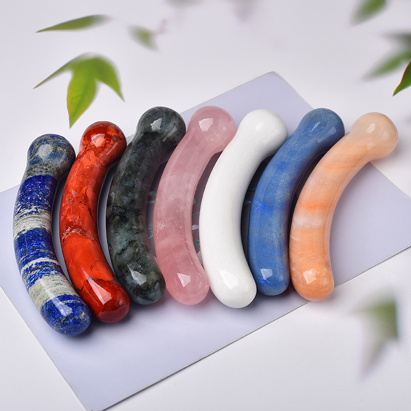 Natural Crystal Polishing dildo massage wand wholesale healing crystal quartz 18cm massage wands for women