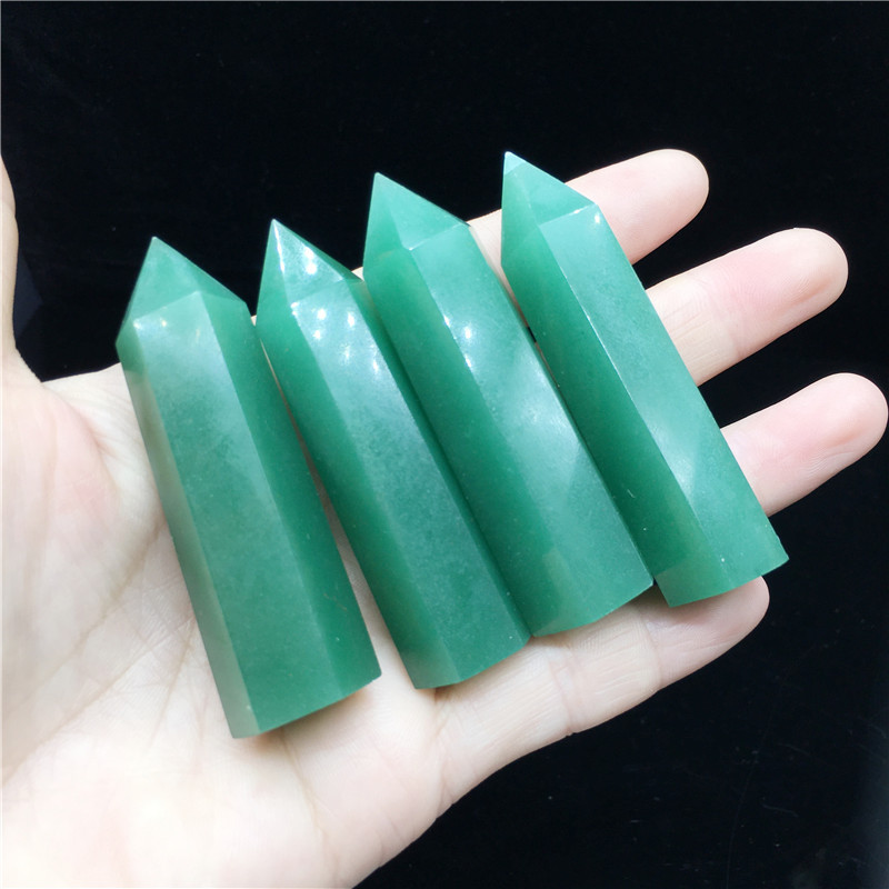 Wholesale Bulk 6-9cm Natural Healing Stones polished green dong ling jade crystal quartz tower