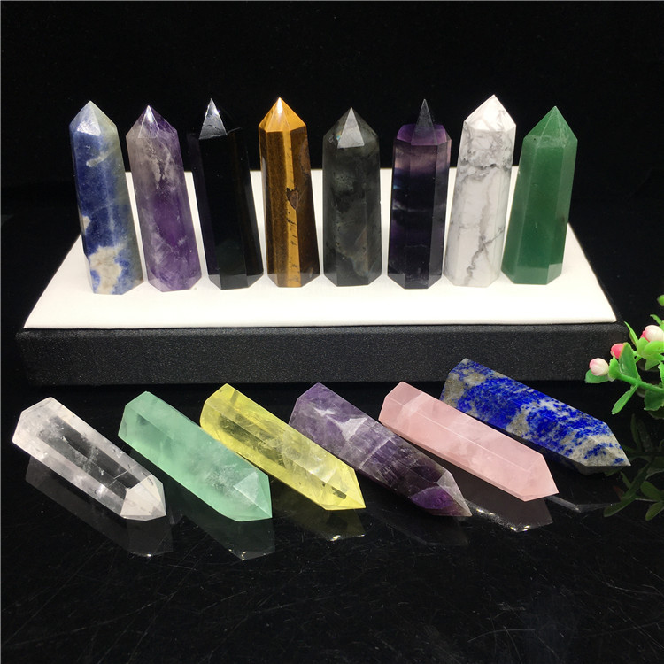 Natural crystal point towers wholesale bulk reiki mixed crystals healing stones tower for gifts