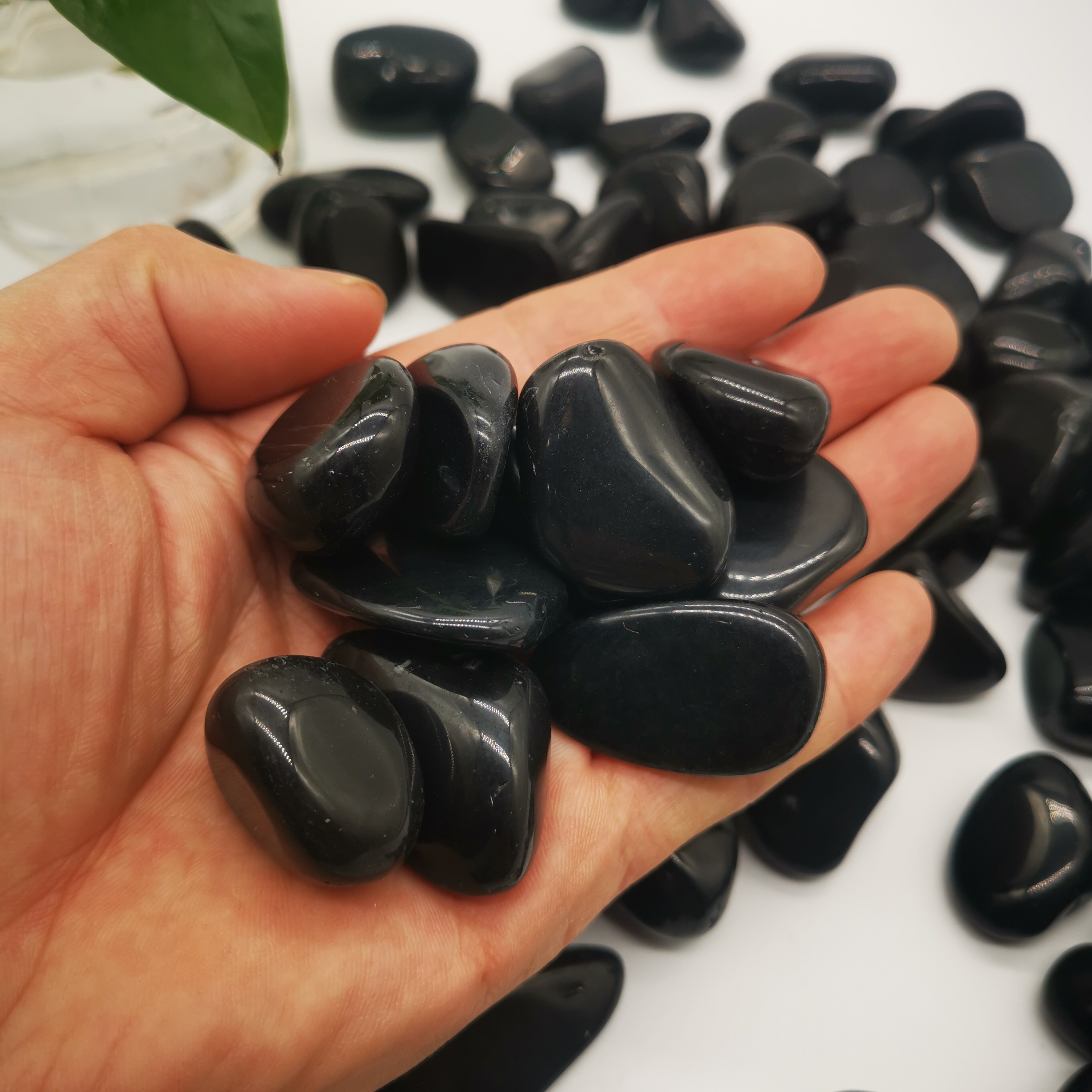 wholesale polished stone obsidian gemstone natural reiki black obsidian tumble stones bulk crystals healing for decoration