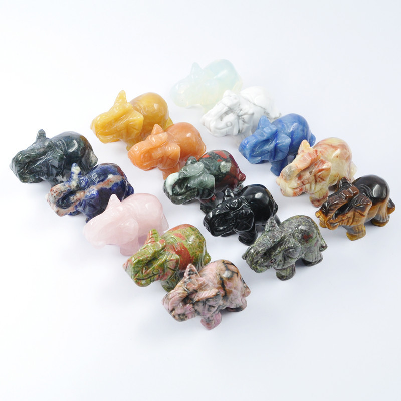 Crystal wholesale natural crystal folk crafts animal amethyst elephant carving decoration and gifts