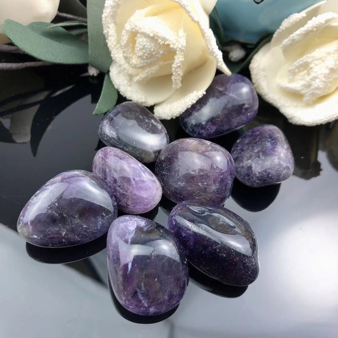 Crystal tumbled gravel crystals healing stones natural reiki deep amethyst raw stone polished crystal stone tumbled