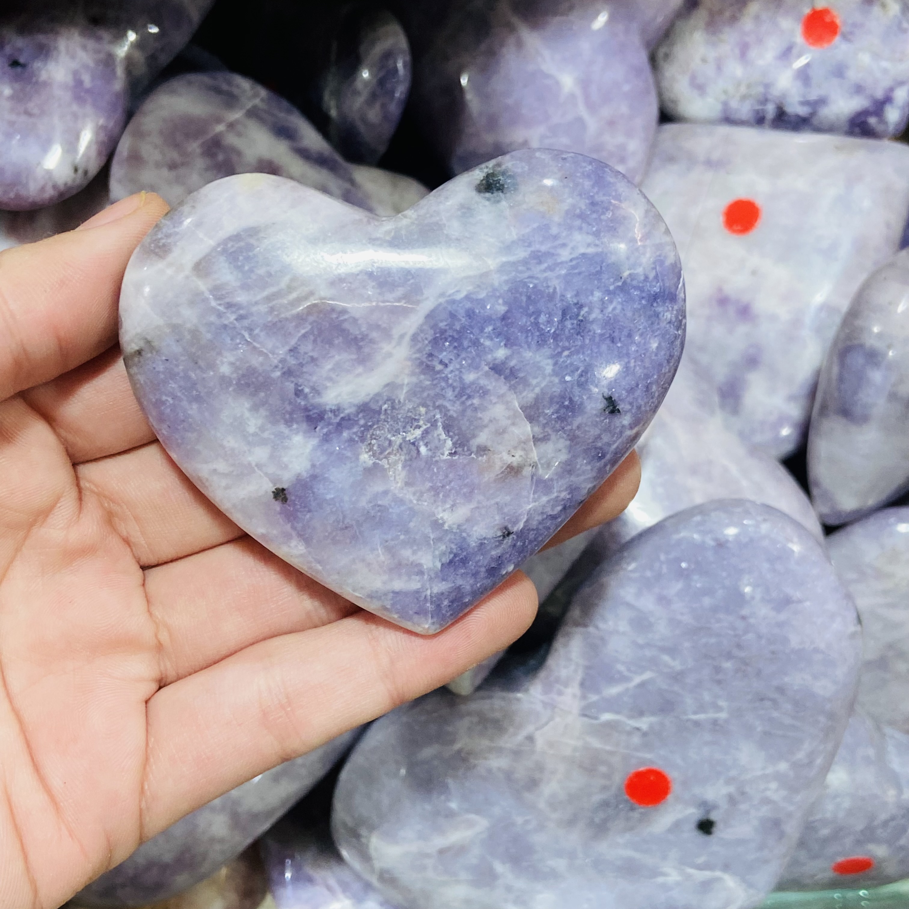 Natural crystals healing stones purple mica stone Crystal hearts healing crystal for decoration and gifts