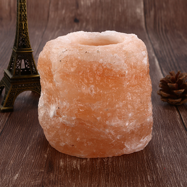 High quality natural candlestick crystal folk crafts rough lighthouse shape himalayan salt candle holders for gifts