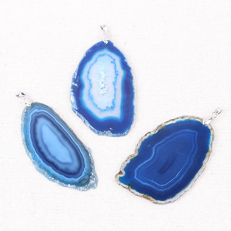 wholesale natural Stone Crystal agate slices crystal pendant necklace crystals healing stones for gifts