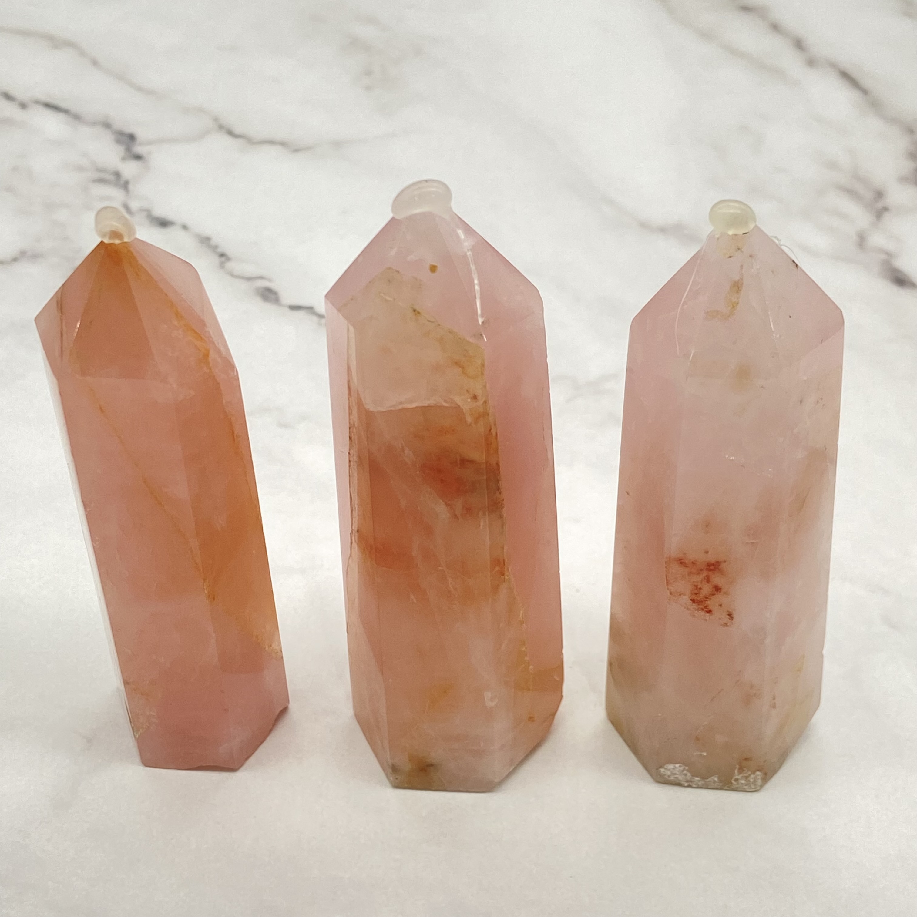 Top quality crystals healing stones natural reiki gemstone bulk pink crystal tower for fengshui decoration