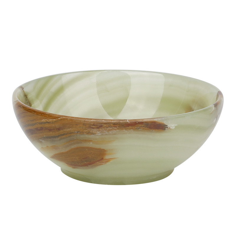 High-quality natural crystal carving bowl Polished Striped green Afghan jade bowl crystal carving gemstone for gifts