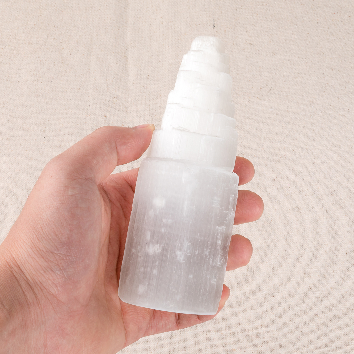 Hot sale natural transparent gypsum tower selenite tower light feng shui and treatment crystal stone decoration and gifts