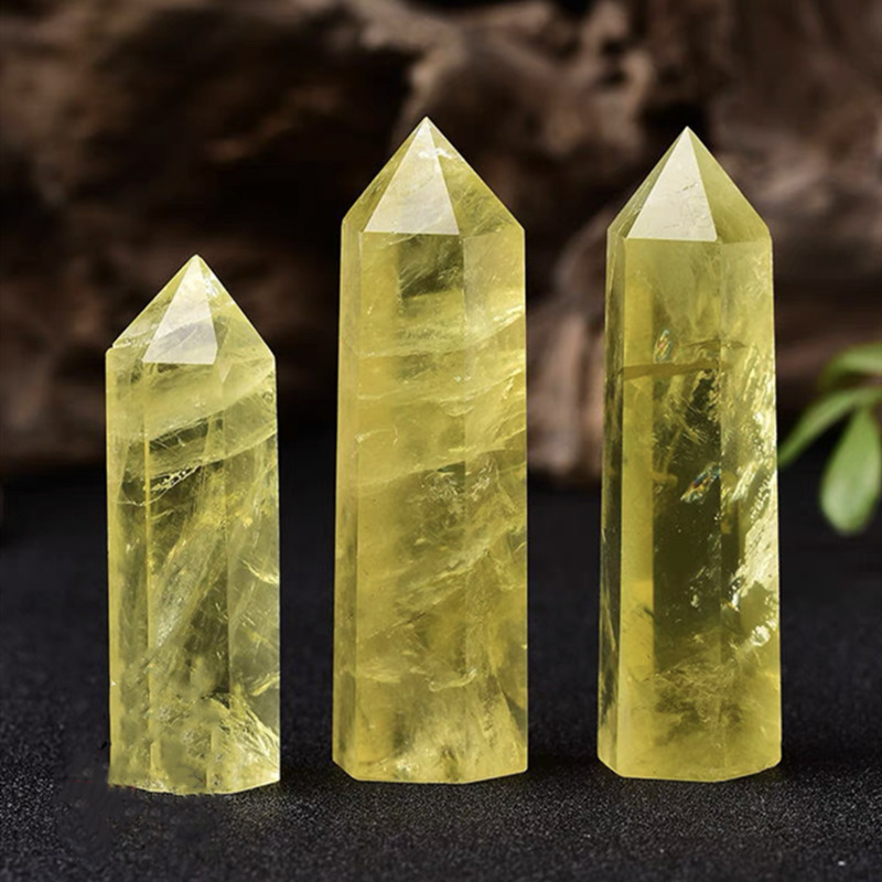 Good quality natural citrine points wand wholesale bulk energy healing reiki citrine tower point for decoration