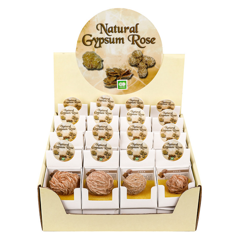 Wholesale natural rough crystals stone decoration Desert rose raw stone mineral specimen gift box sets for healing